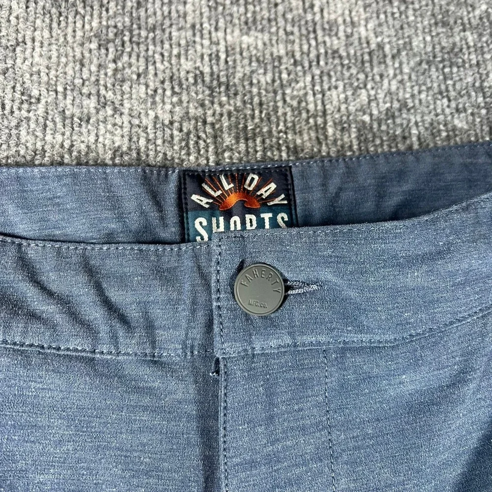Faherty Blue Flat Front Men's Shorts